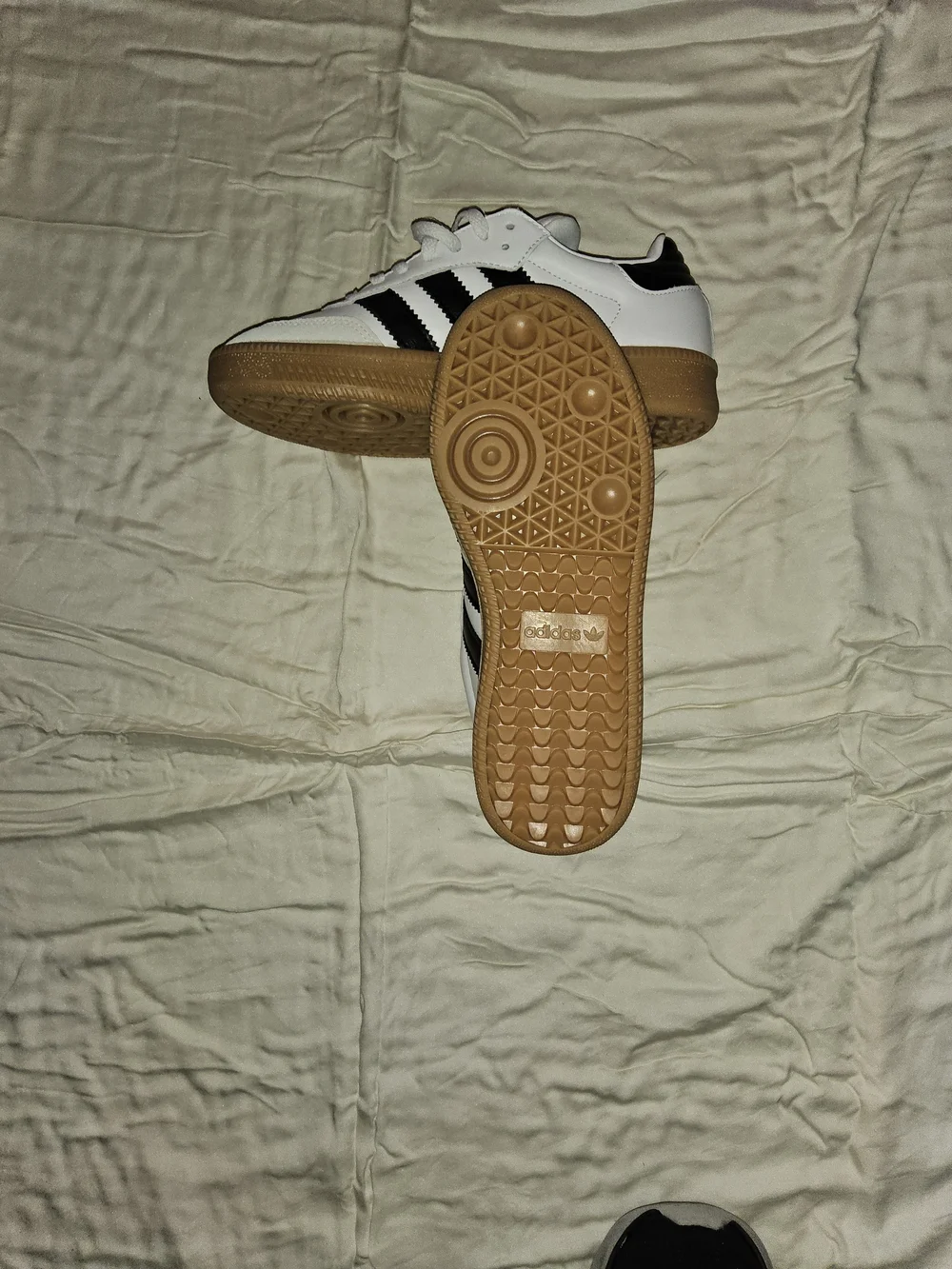 Adidas Samba XLG White and Black Sneakers With Gum Sole